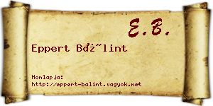 Eppert Bálint névjegykártya